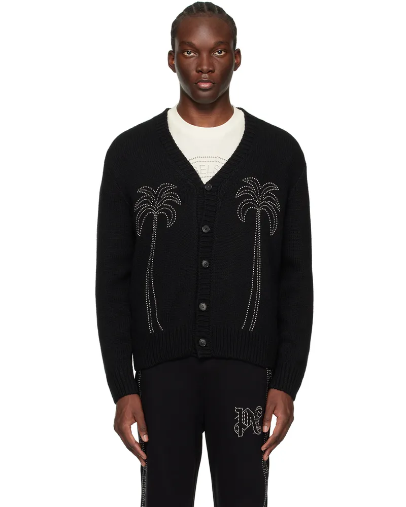 Palm Angels Black Milano Stud Cardigan Black