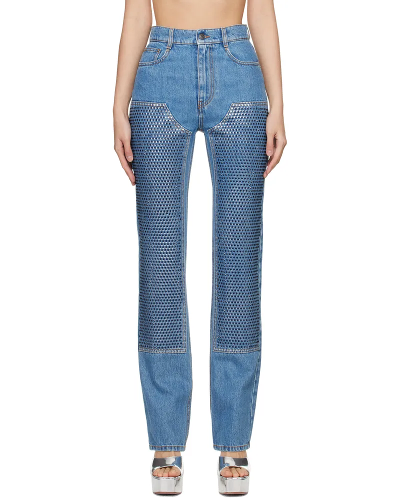 Area Indigo Crystal-Cut Jeans Medium