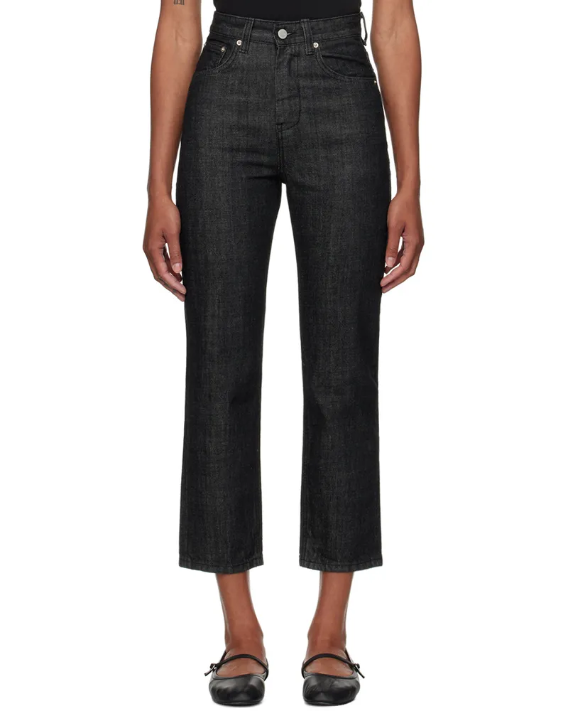 Youth Black Straight-Leg Jeans Washed