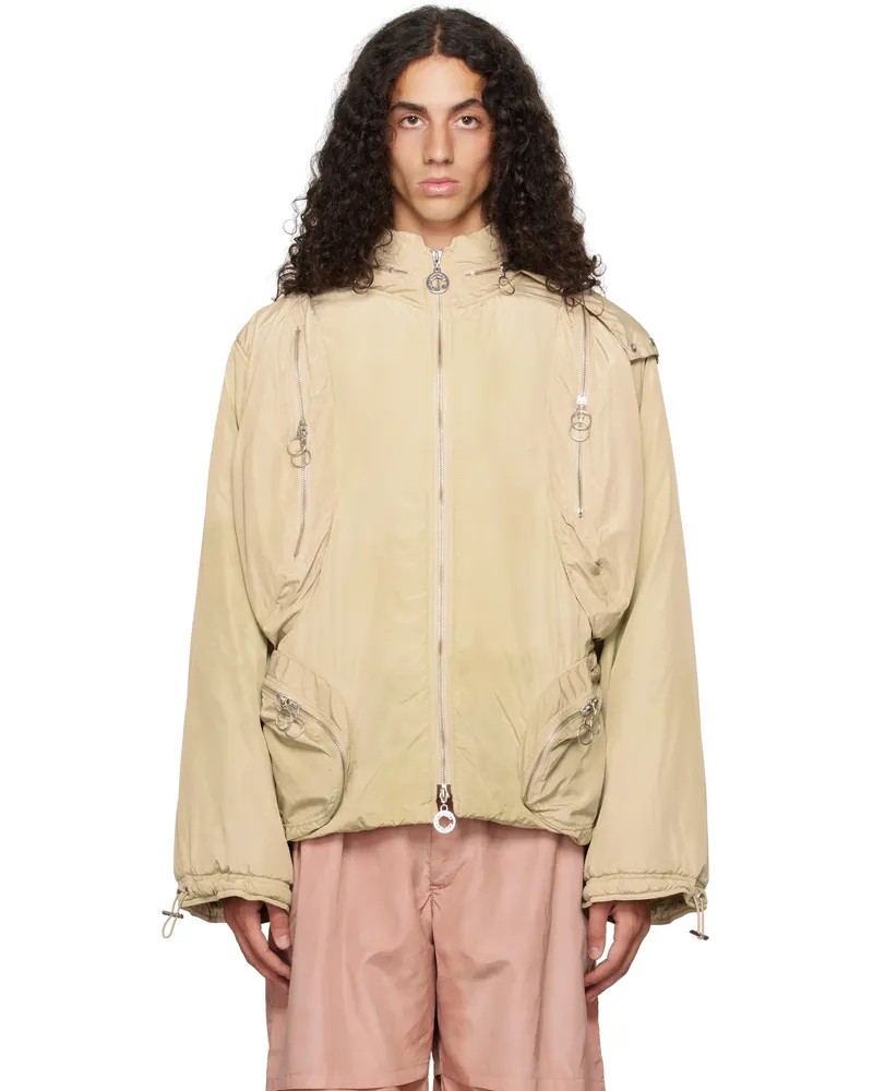 Charlie Constantinou Beige Multi Pocket Padded Jacket Brown