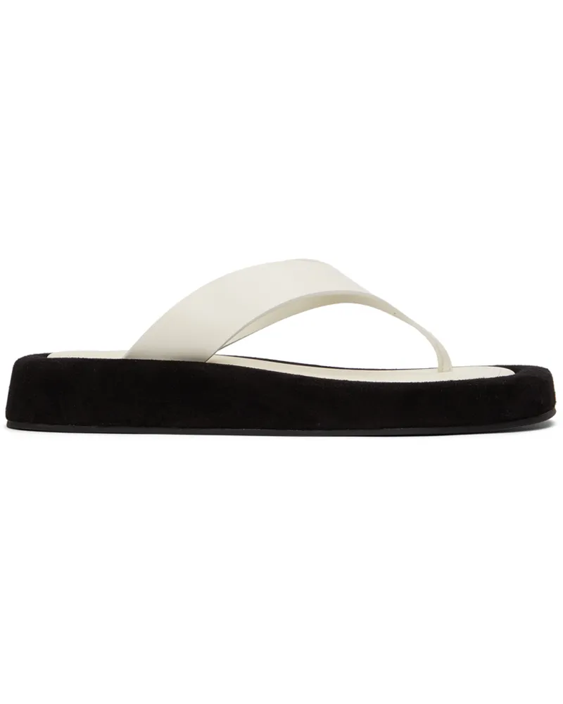 The Row White Ginza Sandals Natural-black