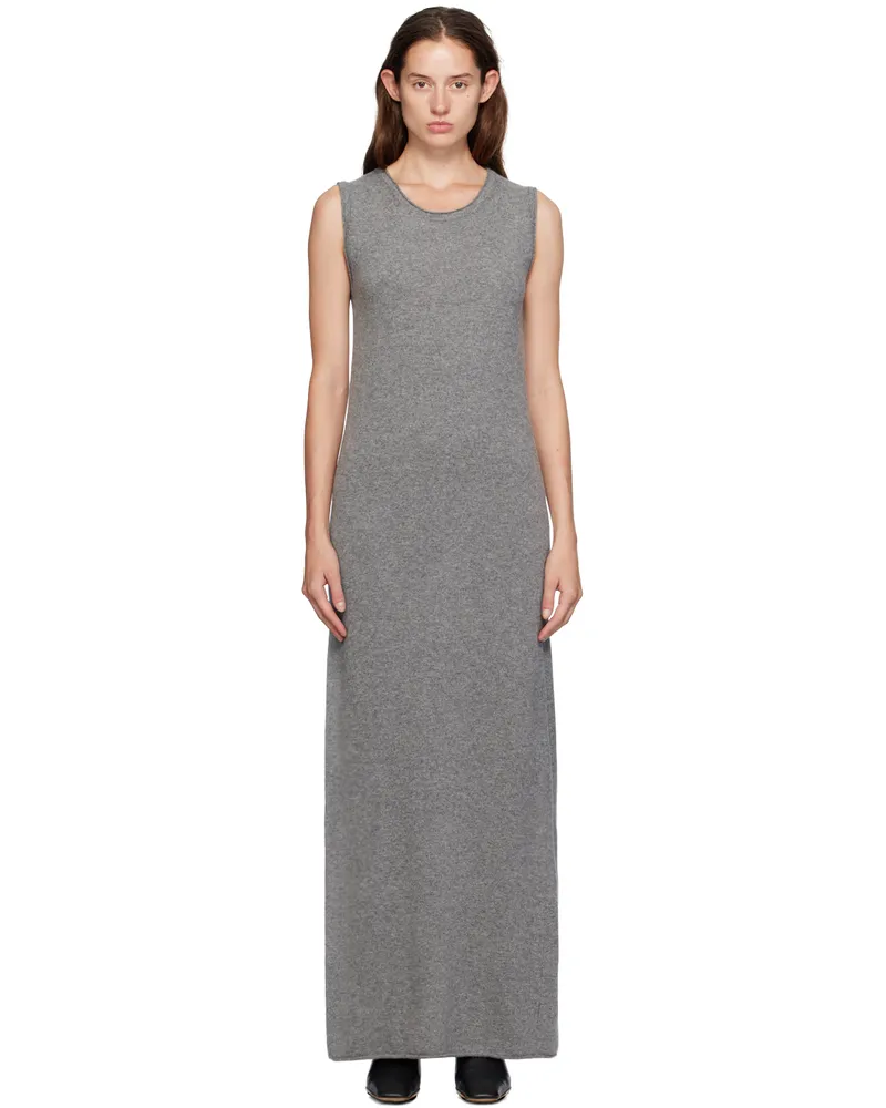 LE 17 SEPTEMBRE Gray Knit Maxi Dress Gray