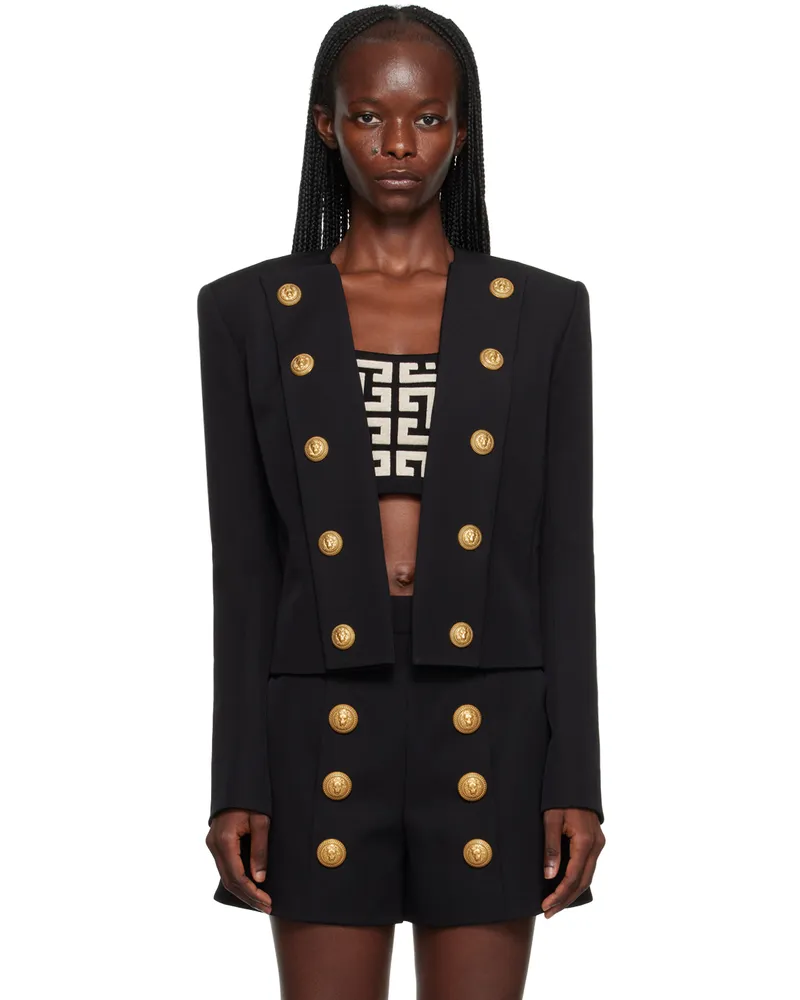 Balmain Black Open Jacket 0pa