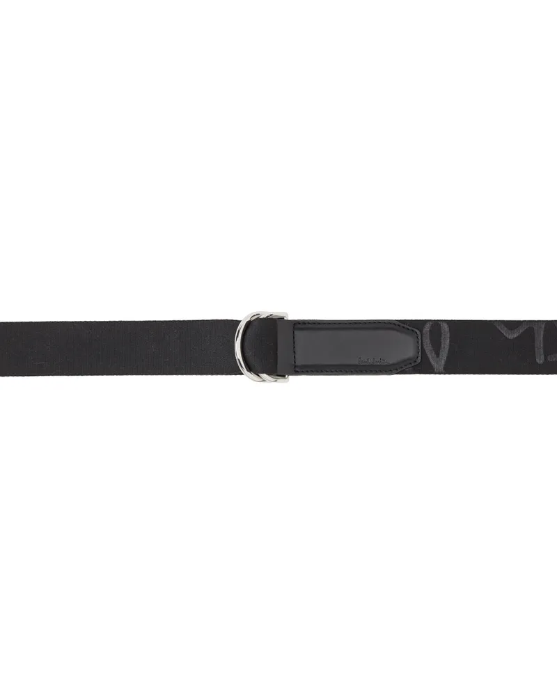 Paul Smith Black Embossed Belt Black