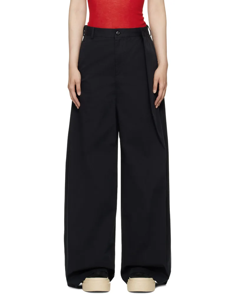 Maison Margiela Black Wide-Leg Trousers 900