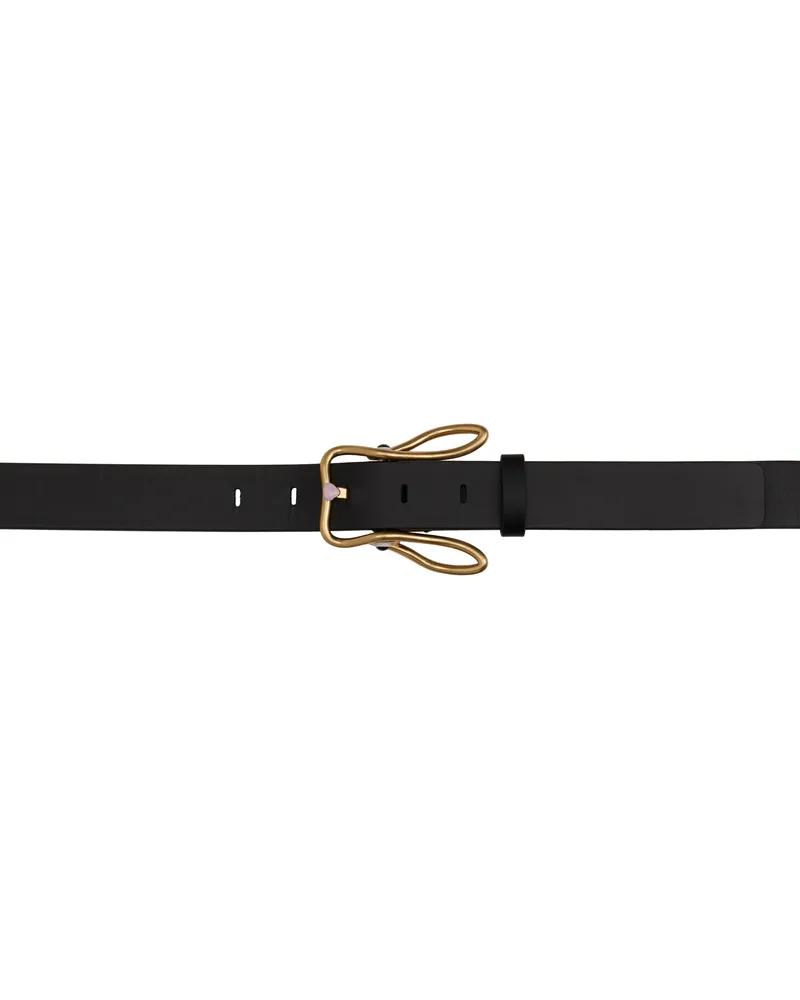 Bottega Veneta Black Rabbit Belt 1019