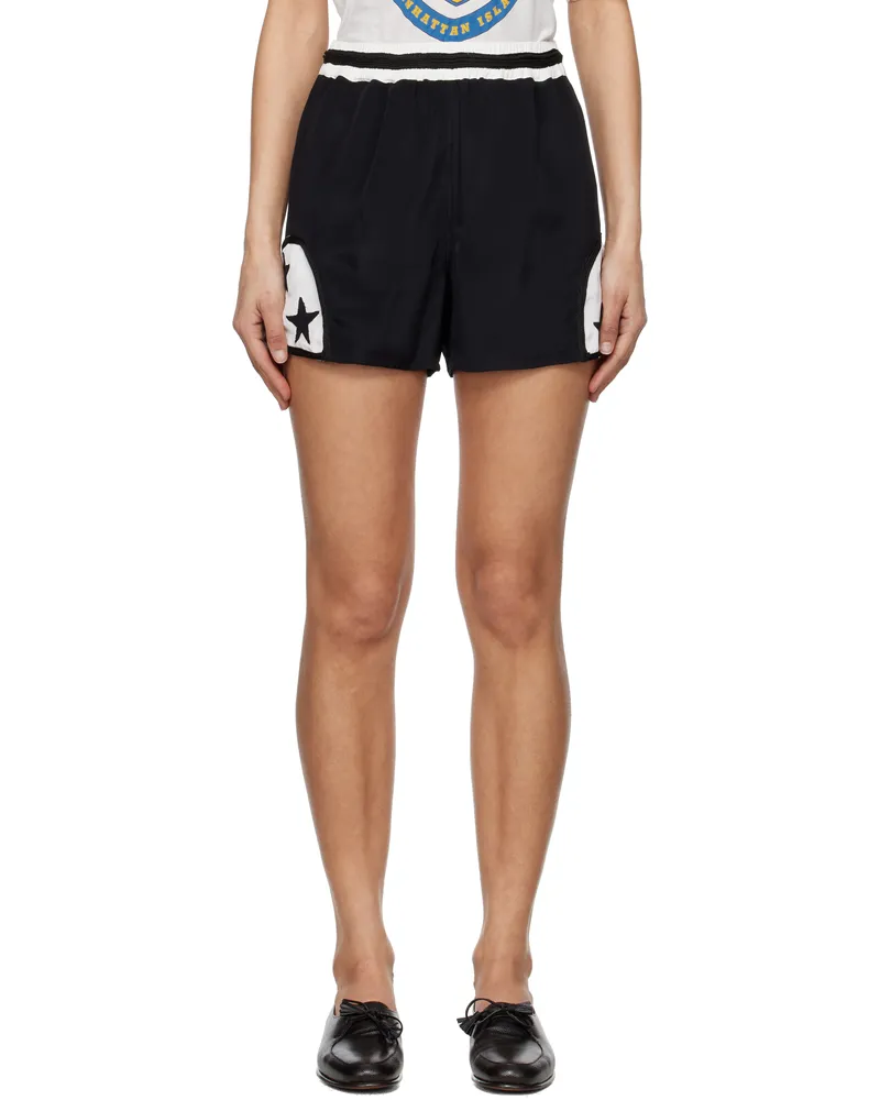 BODE Black & White Star Field Shorts Blkwt