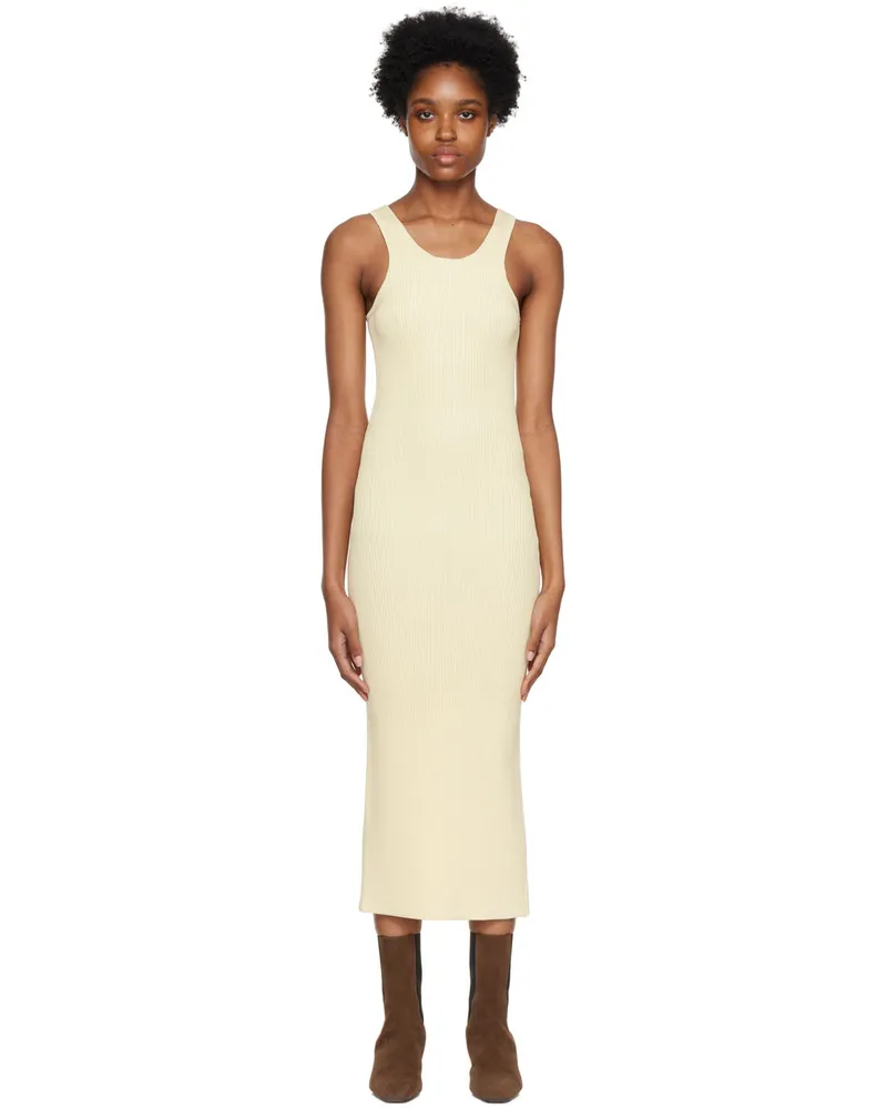 Totême Yellow Curved Compact Midi Dress 753