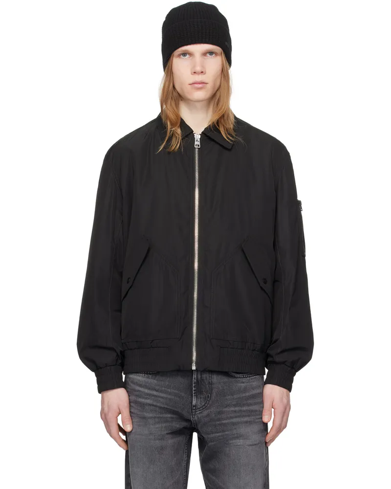 HUGO BOSS Black Spread Collar Bomber Jacket 001-black