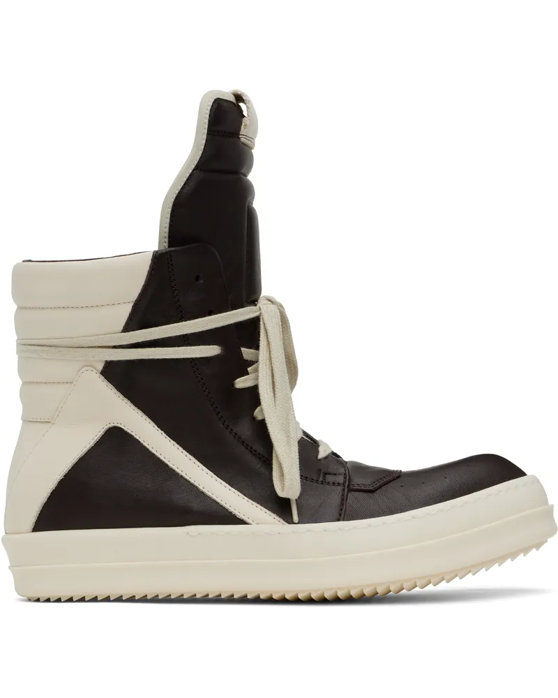 Rick Owens Brown & Off-White Hollywood Geobasket Sneakers 1411