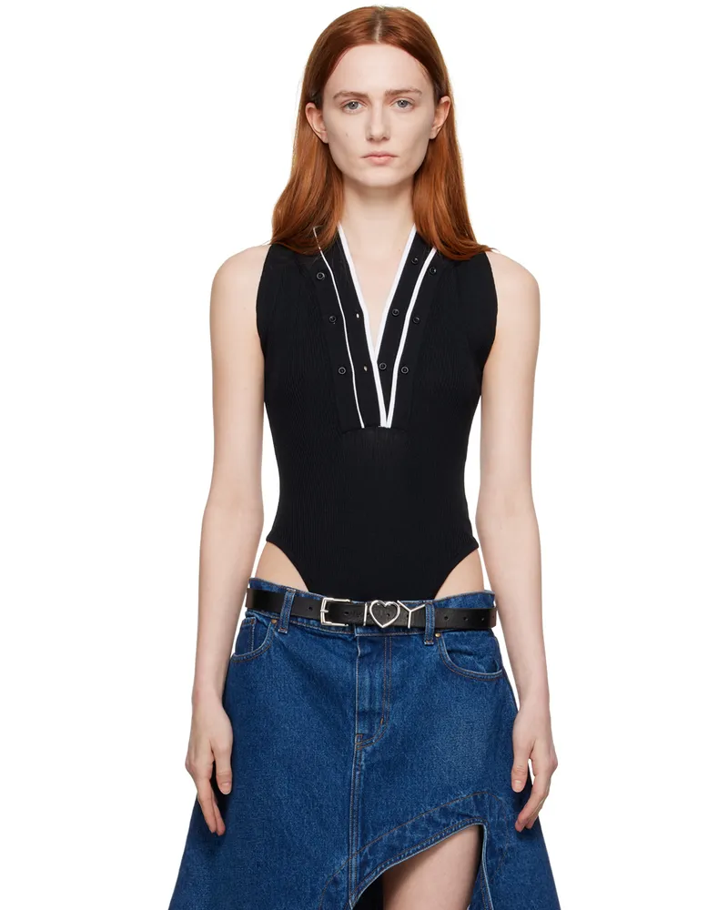 Y/PROJECT Black Triple Neck Bodysuit Black