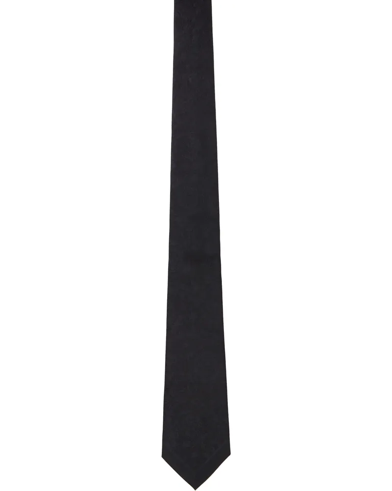Versace Black Barocco Jacquard Silk Tie 1b000-black