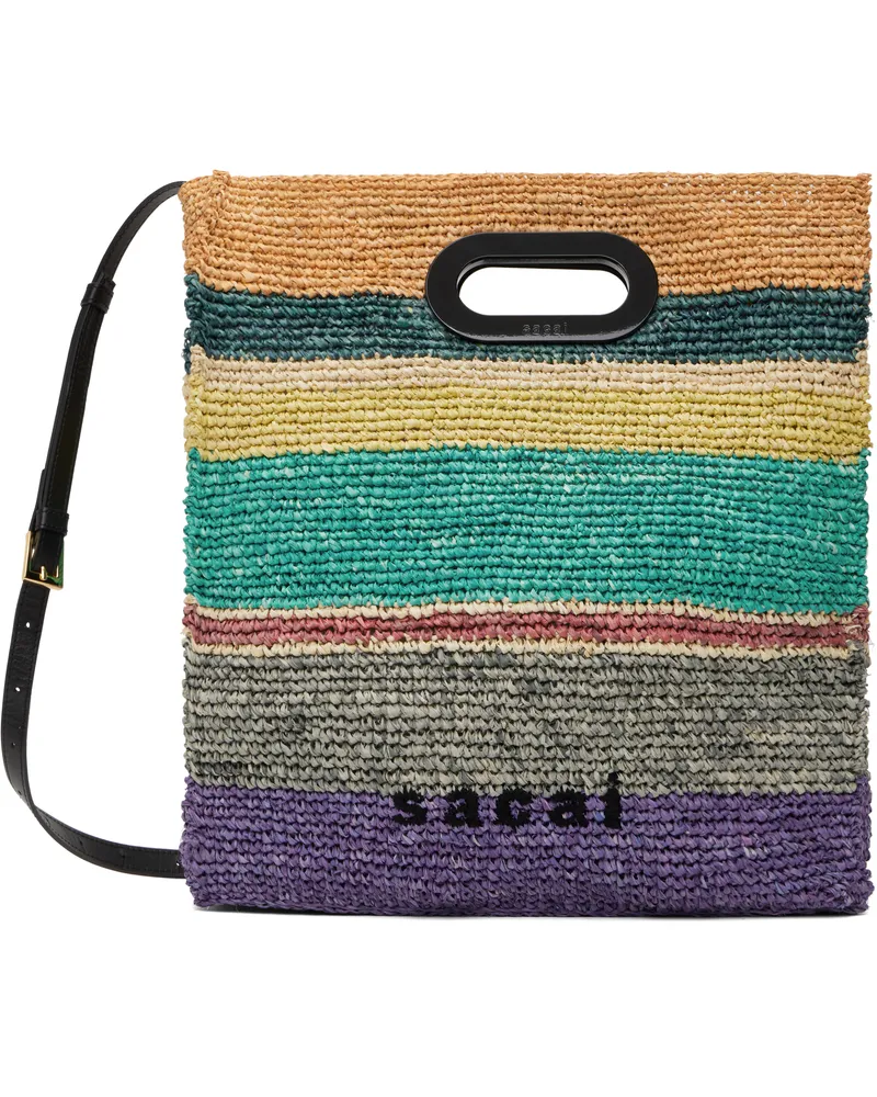 Sacai Multicolor Raffia New Shopper Medium Bag 926