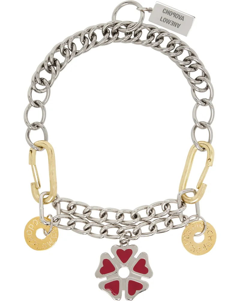 CHOPOVA LOWENA Silver Double Decker Necklace Multi