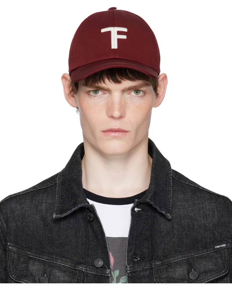 Tom Ford Red Brushed Cotton Cap 3rw06oxblood