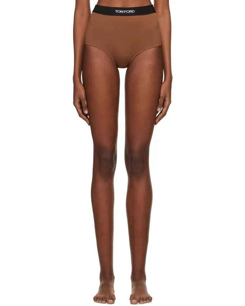 Tom Ford Brown Jacquard Briefs Kb561