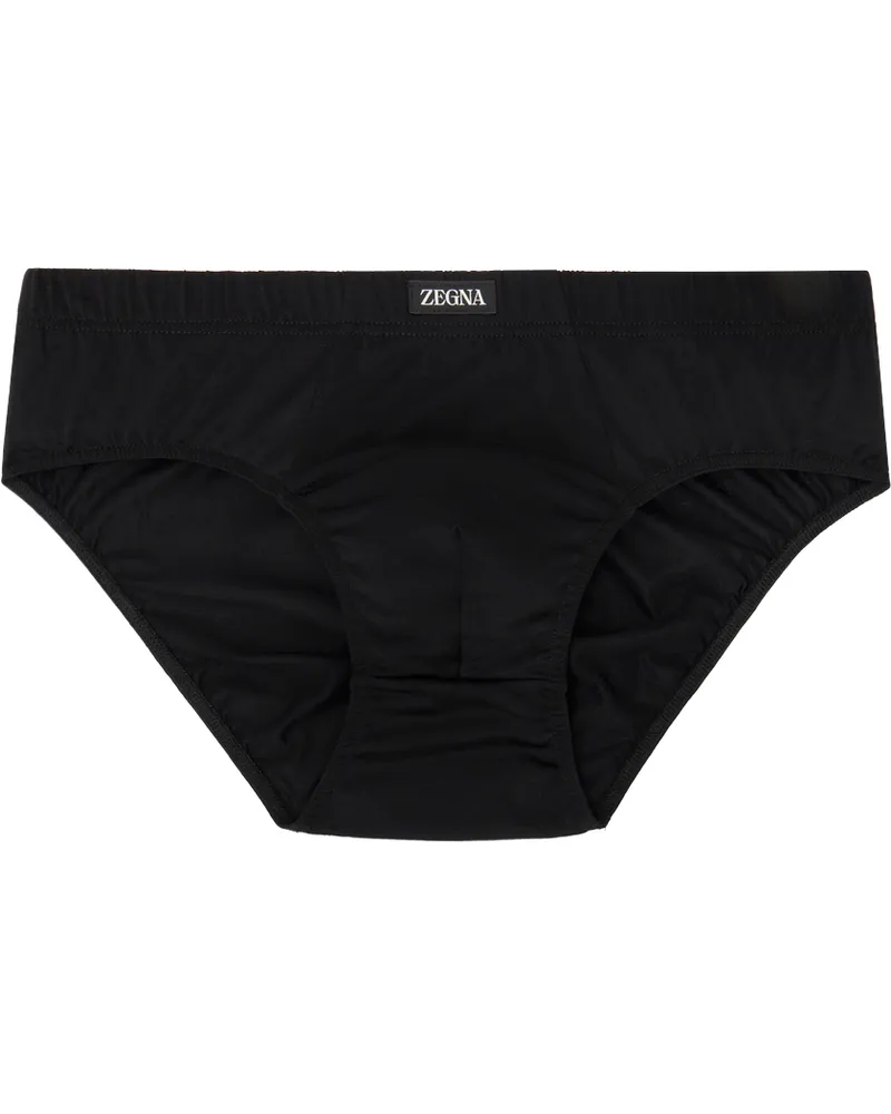 Ermenegildo Zegna Black Logo Patch Briefs 001