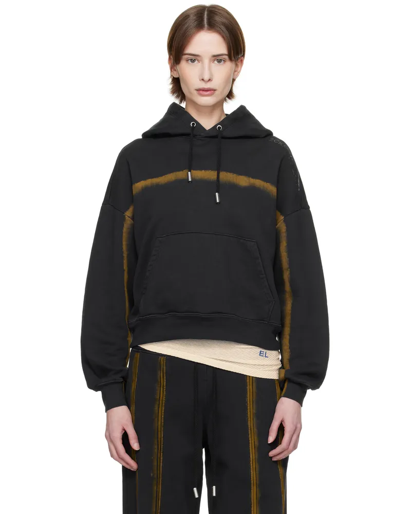 Eckhaus Latta Black Printed Hoodie Darkroom