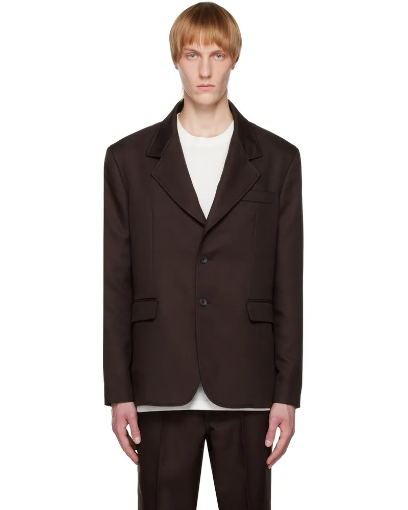 Second/Layer Brown Valluco Blazer Merlot
