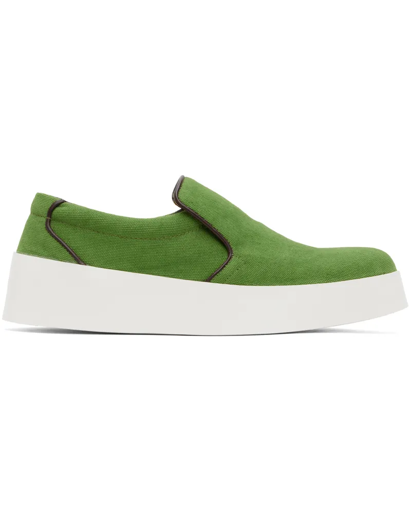 J.W.Anderson Green Slip-Ons Sneakers 19171-302-military