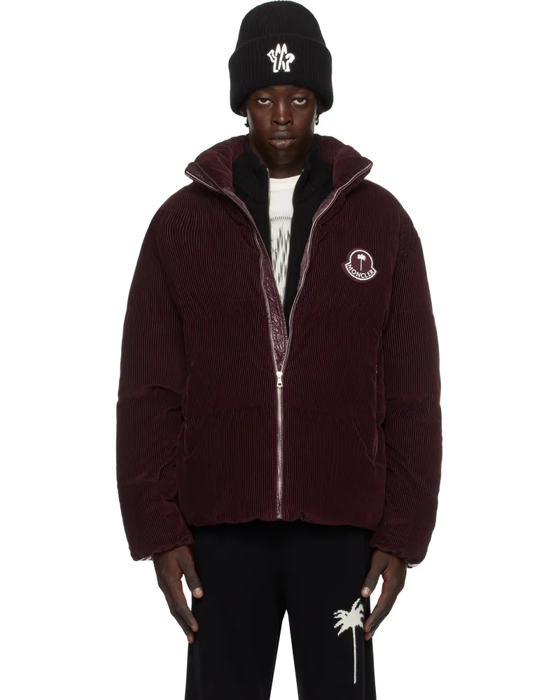 Moncler Moncler x Palm Angels Burgundy Abrolhos Down Jacket 689-maroon