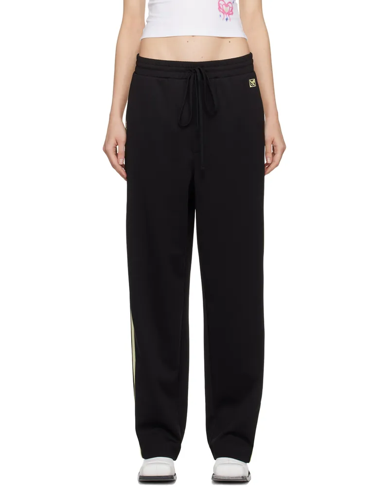 lesugiatelier Black Side Striped Track Pants Black