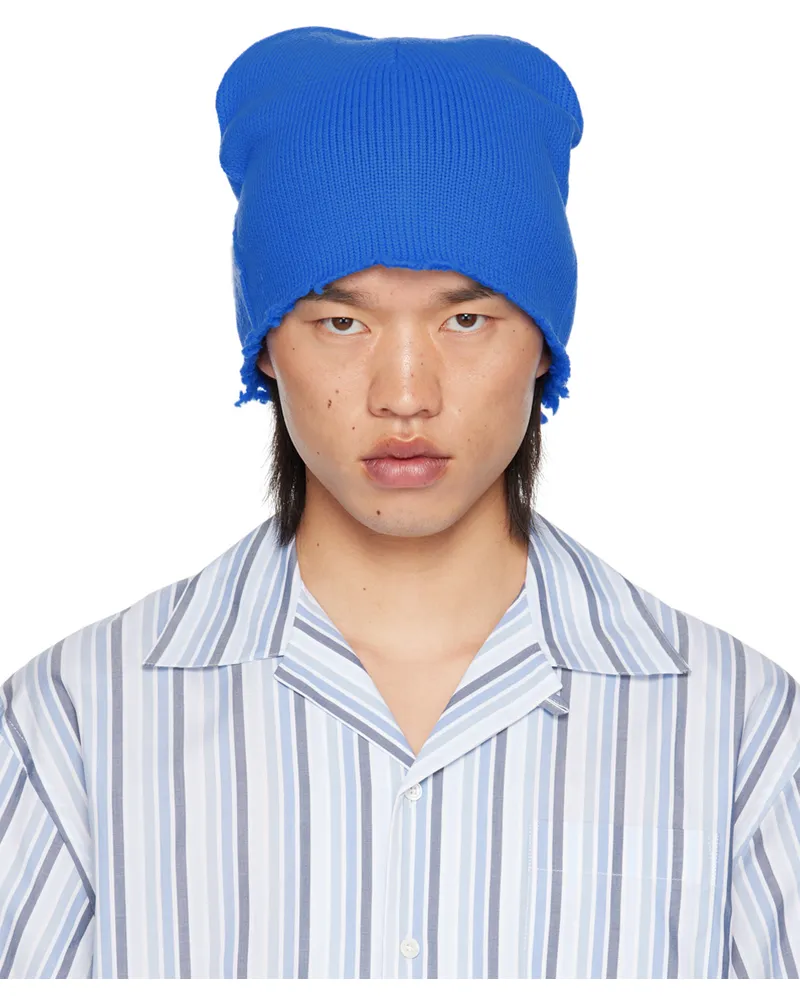 Marni Blue Mohair Logo Beanie 00b57