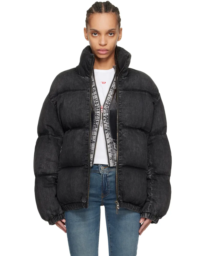 Diesel Black W-Mons-A Denim Puffer Jacket 02