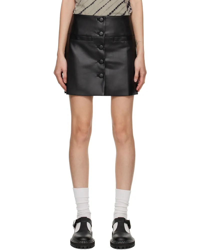 Proenza Schouler Black Buttoned Mini Skirt 001