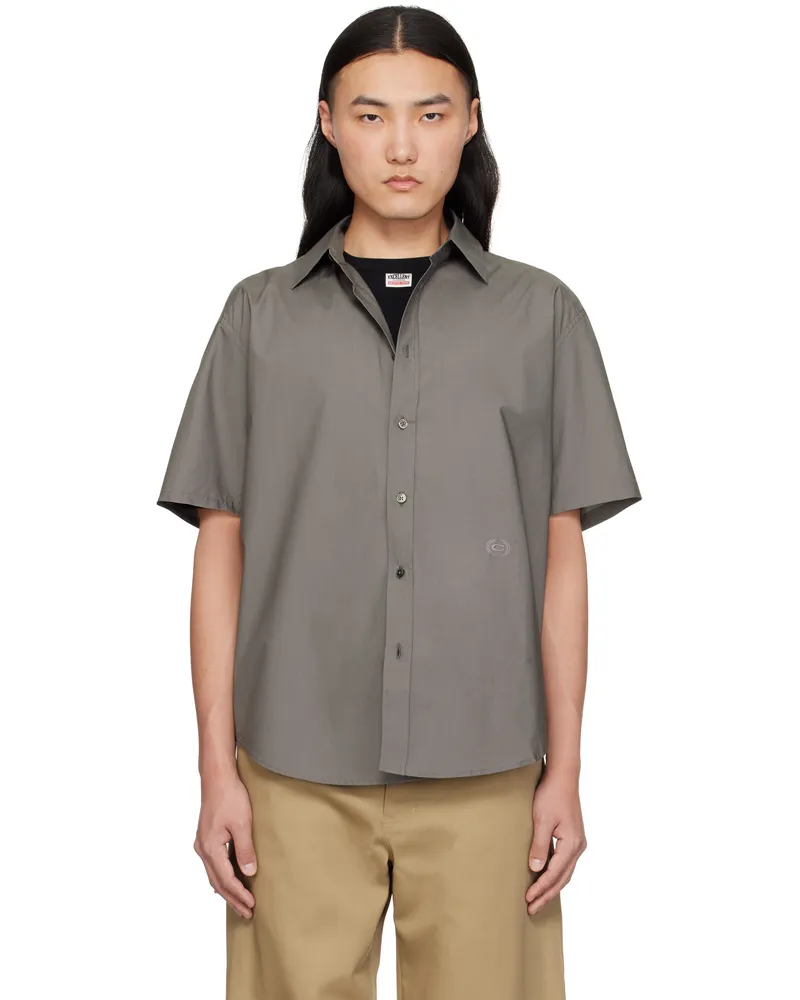 Commission Gray Banker Short Sleeve Shirt Cement