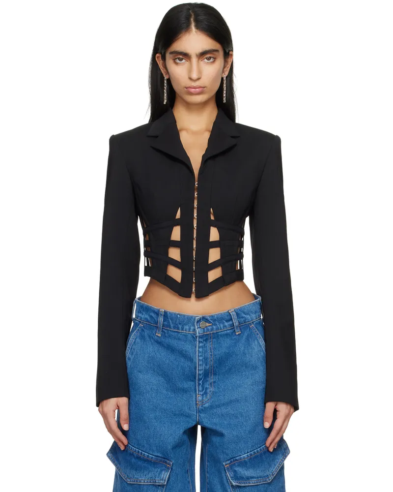 Dion Lee Black Cage Blazer Black