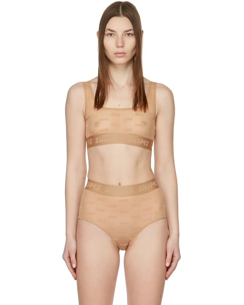 SKIMS Beige After Hours Bra Ochre