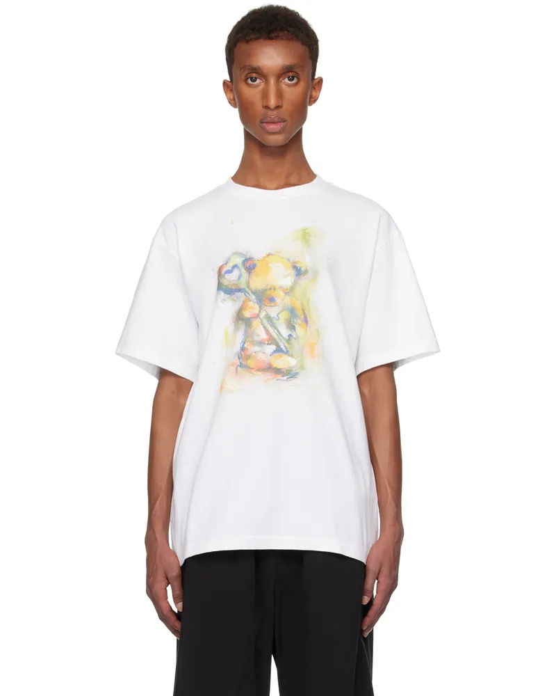 WE 11 DONE White Teddy Bear T-shirt White