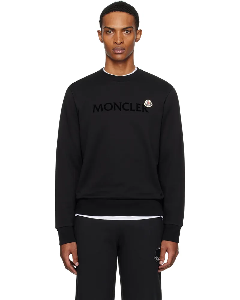 Moncler Black Logo Cotton Sweatshirt 999