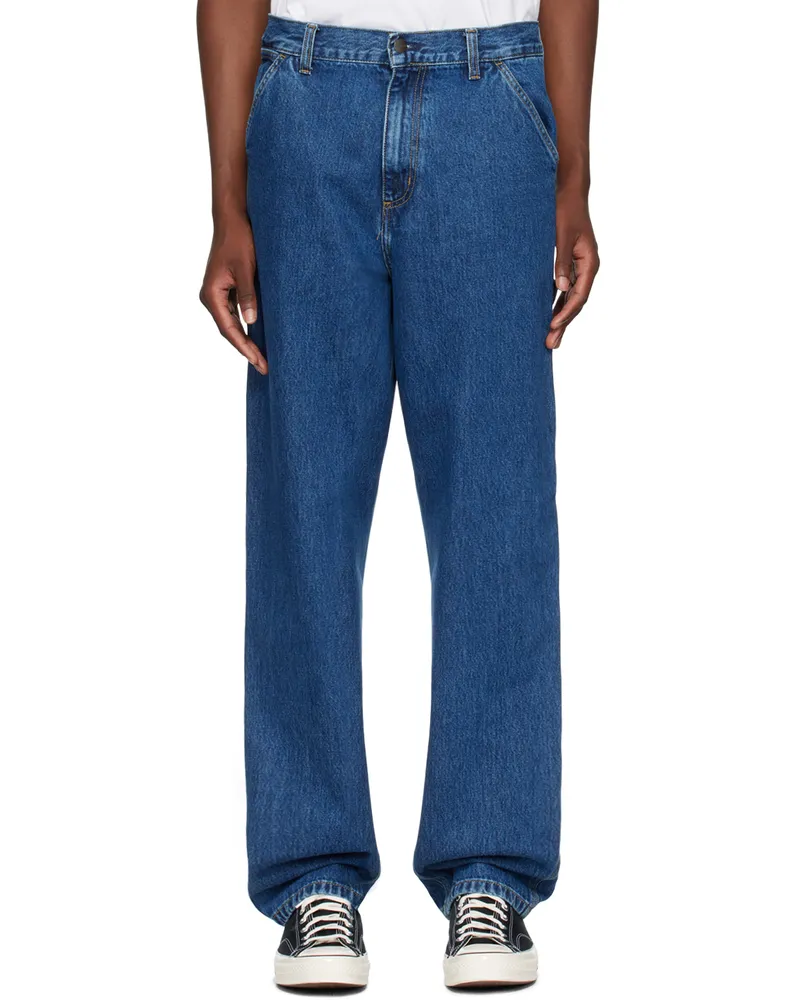 Carhartt WIP Blue Single Knee Jeans 06