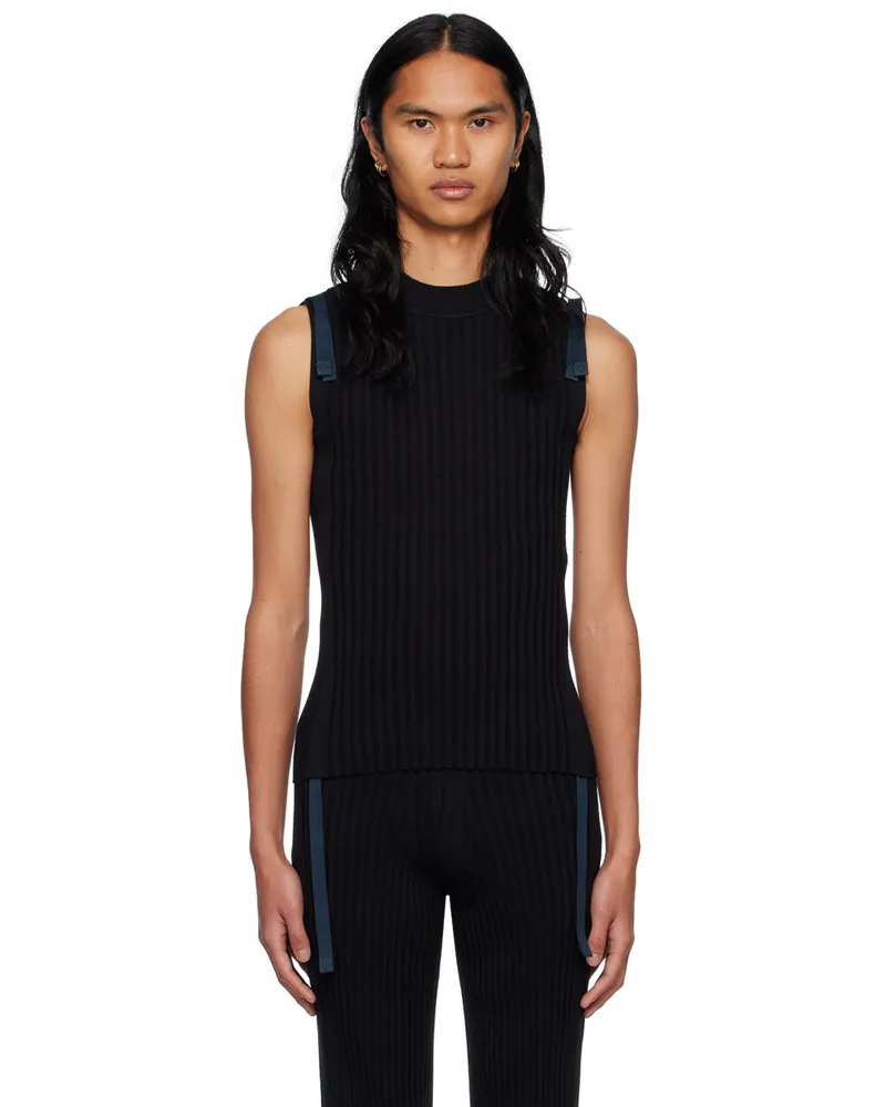 Dion Lee Black Gathered Utility Tank Top Black
