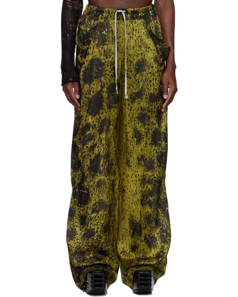 Rick Owens Yellow & Black Hollywood Lido Trousers 3209
