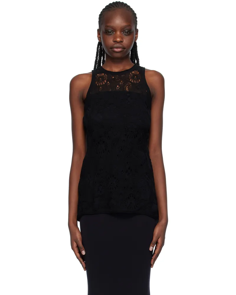 Olēnich Black Racer Back Tank Top Black
