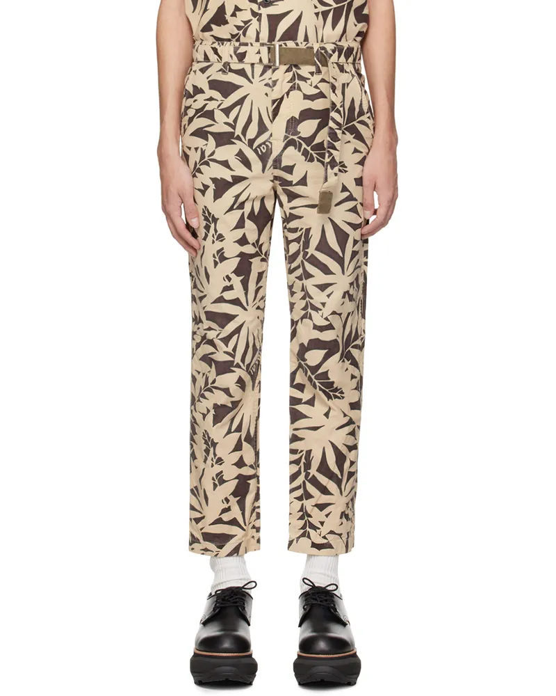 Sacai Beige & Brown Printed Trousers 638
