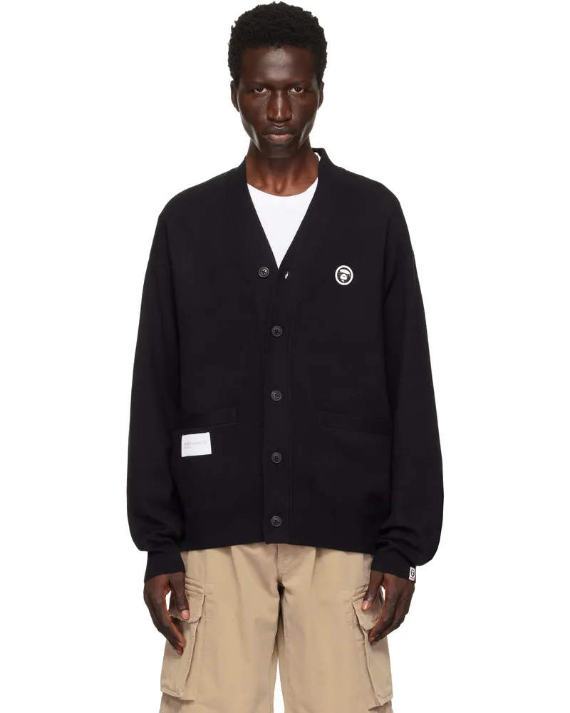 AAPE by A Bathing Ape Black 'AAPE Now' Knit Cardigan Bkx