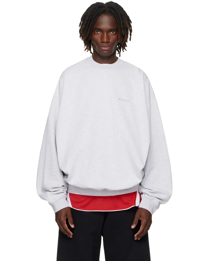 VETEMENTS Gray Logo Oversized Sweatshirt Grey