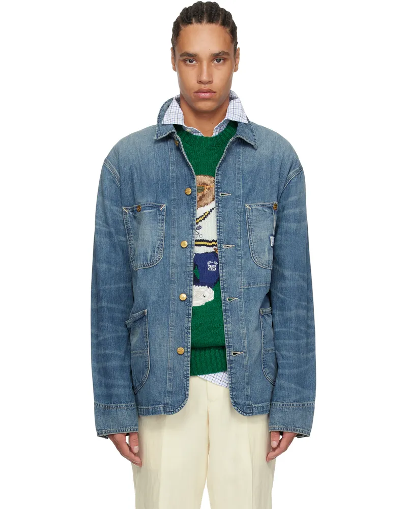 Ralph Lauren Blue Denim Utility Jacket Prudence