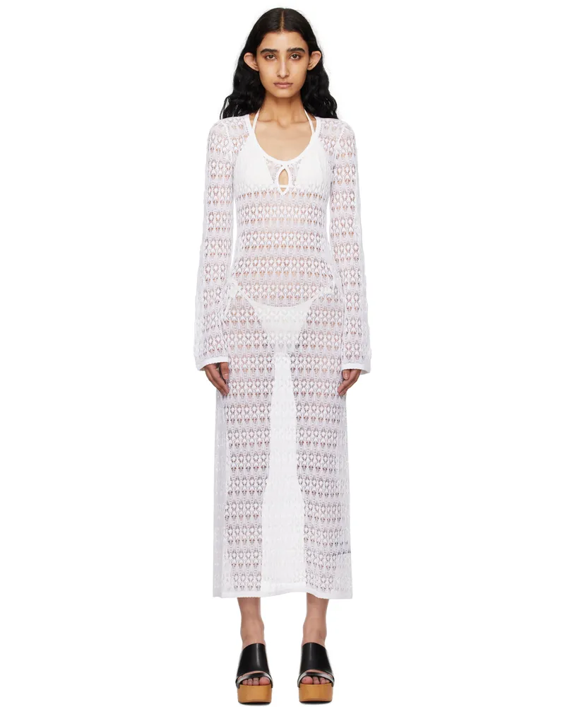 Isabel Marant White Poros Midi Dress 20wh