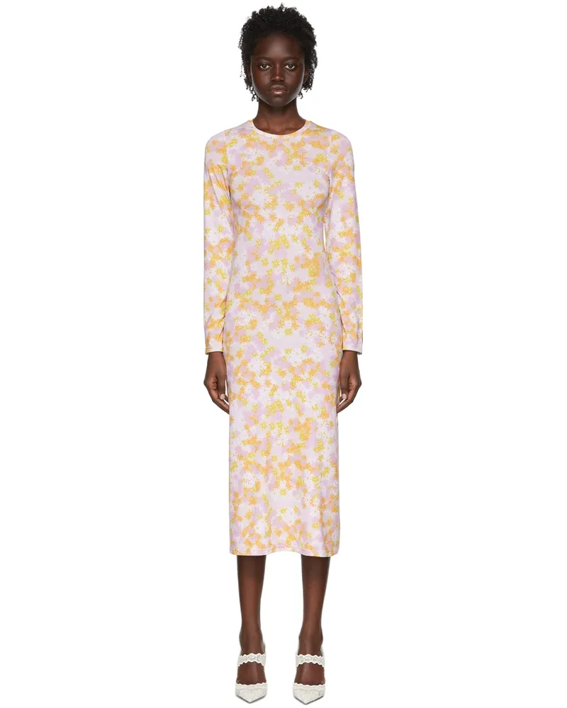 Rokh Pink Polyester Mid-Length Dress 56multifloral