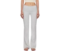 Gray Cotton Jersey Foldover Lounge Pants