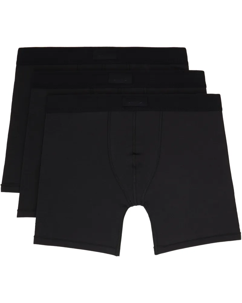 SKIMS Three-Pack Black SKIMS Cotton 5 Boxer Briefs Onyx