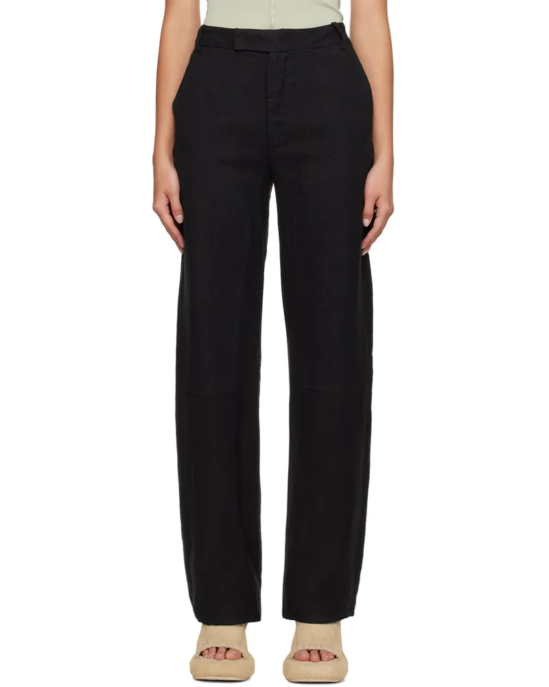 Eckhaus Latta Black Relaxed-Fit Trousers Coal