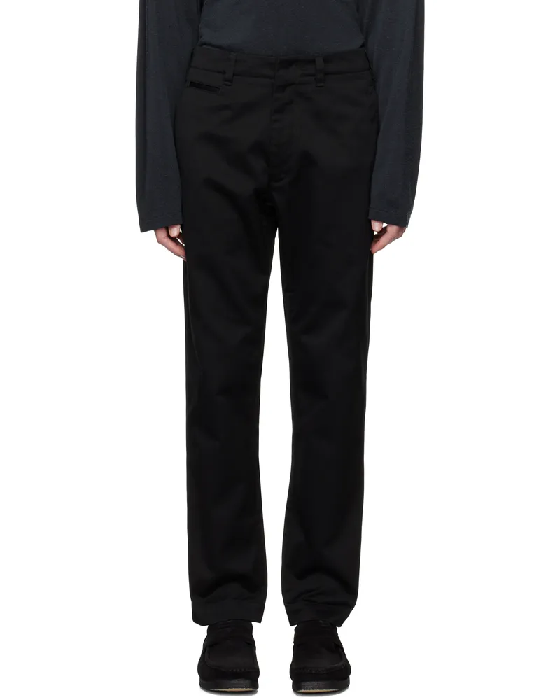 nanamica Black Straight Chino Trousers K
