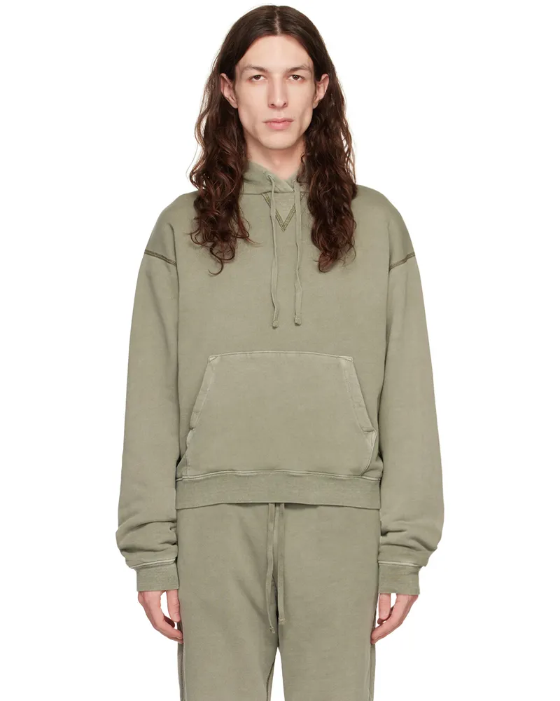 John Elliott + Co Khaki Thermal Hoodie Washed