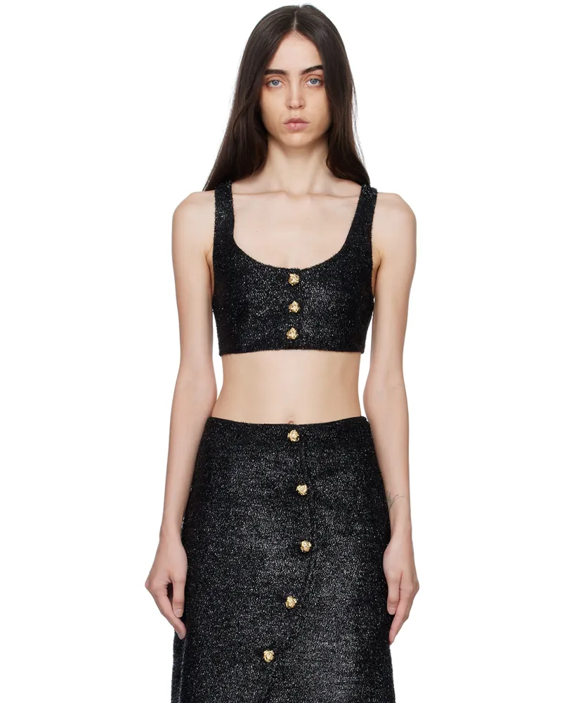 Ganni Black Sparkle Tank Top 099